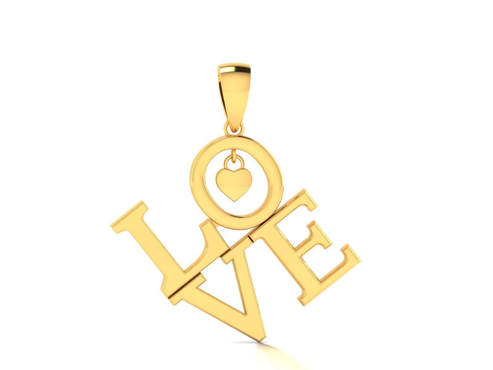 Love Pendant 3DM STL OBJ FBX Render Details 3D print model_11
