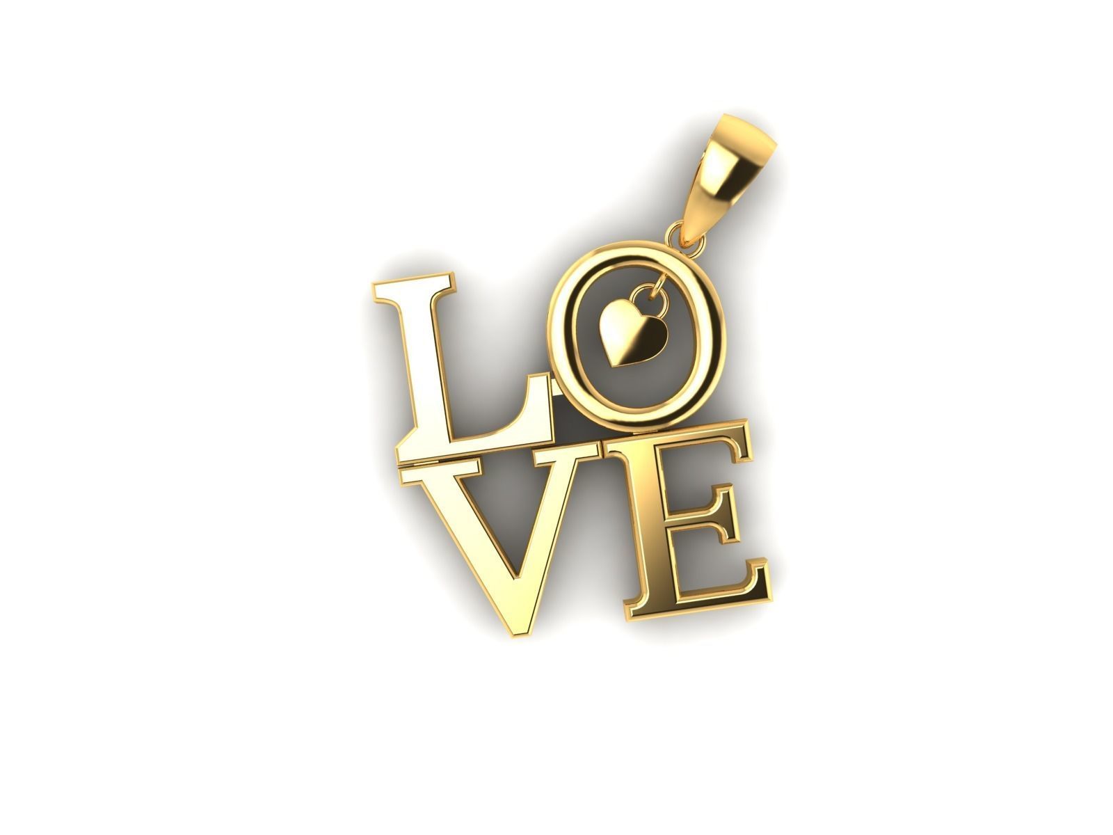 Love Pendant 3DM STL OBJ FBX Render Details 3D print model_12