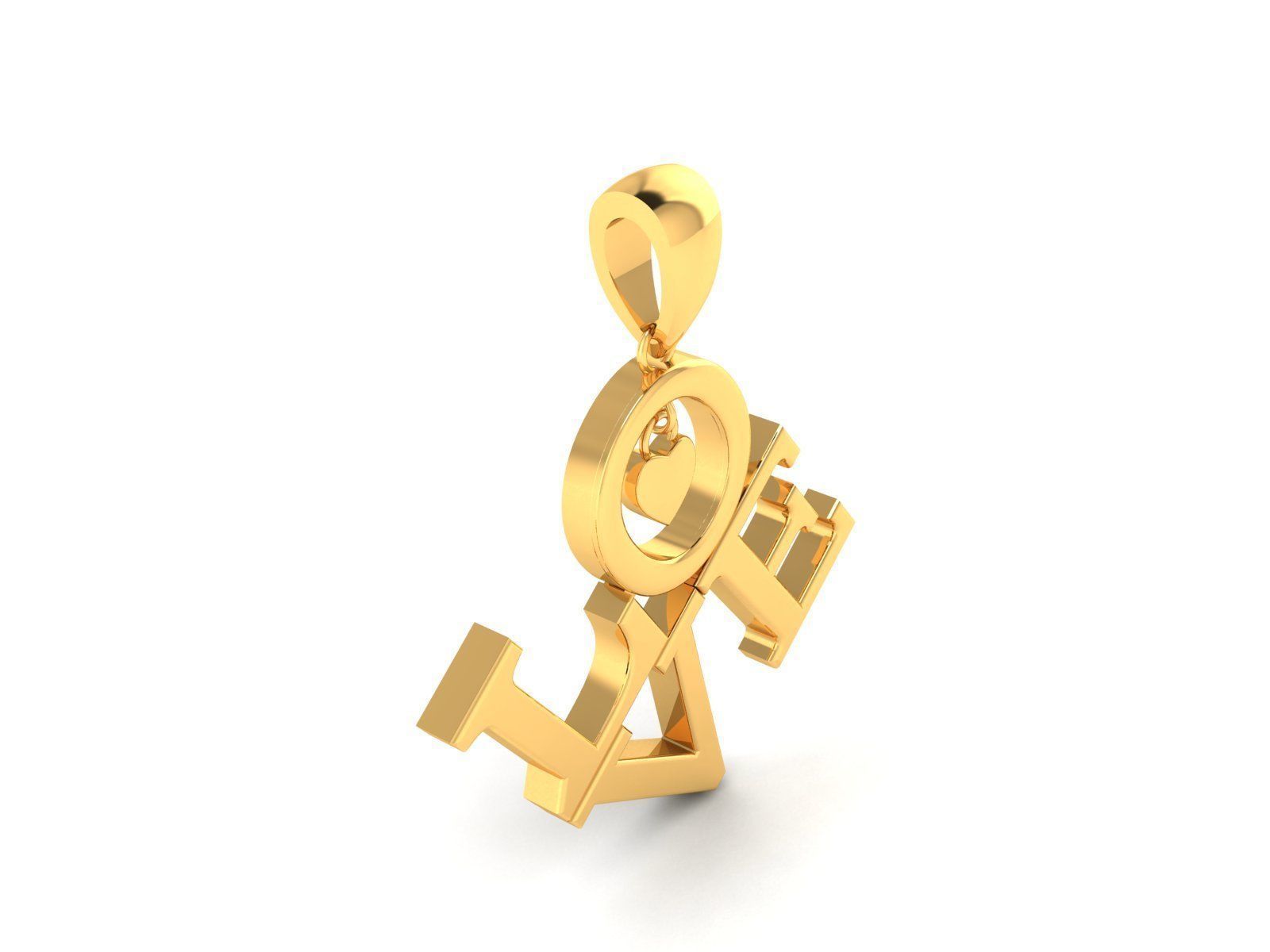 Love Pendant 3DM STL OBJ FBX Render Details 3D print model_1