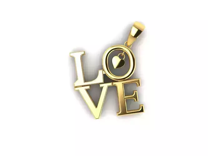 Love Pendant 3DM STL OBJ FBX Render Details