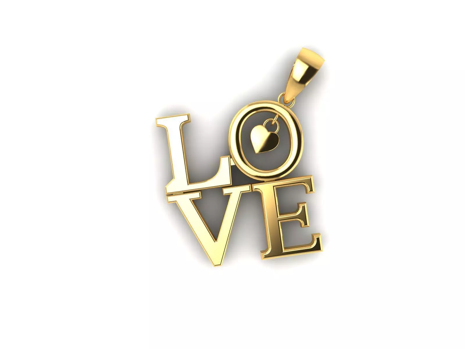 Love Pendant 3DM STL OBJ FBX Render Details 3D print model_0
