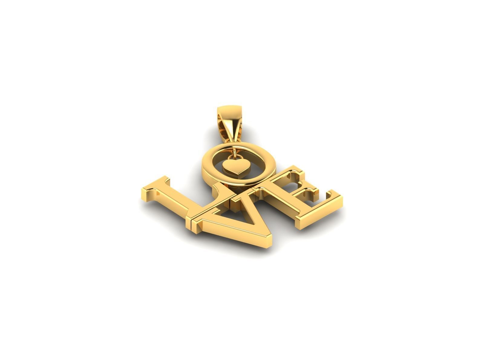 Love Pendant 3DM STL OBJ FBX Render Details 3D print model_5
