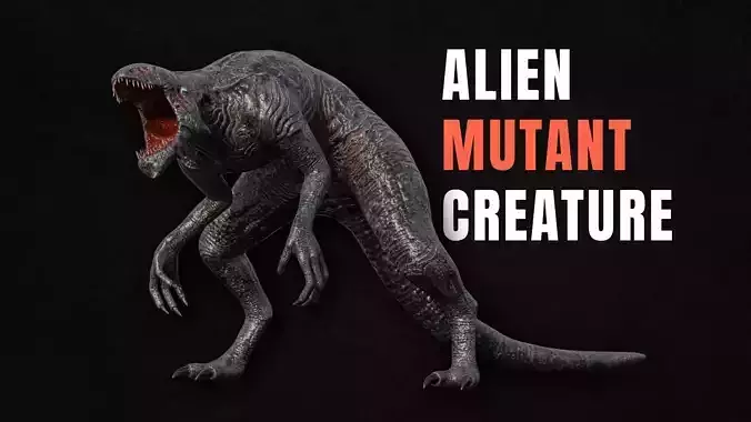 Mutant alien creature Low-poly 3D model
