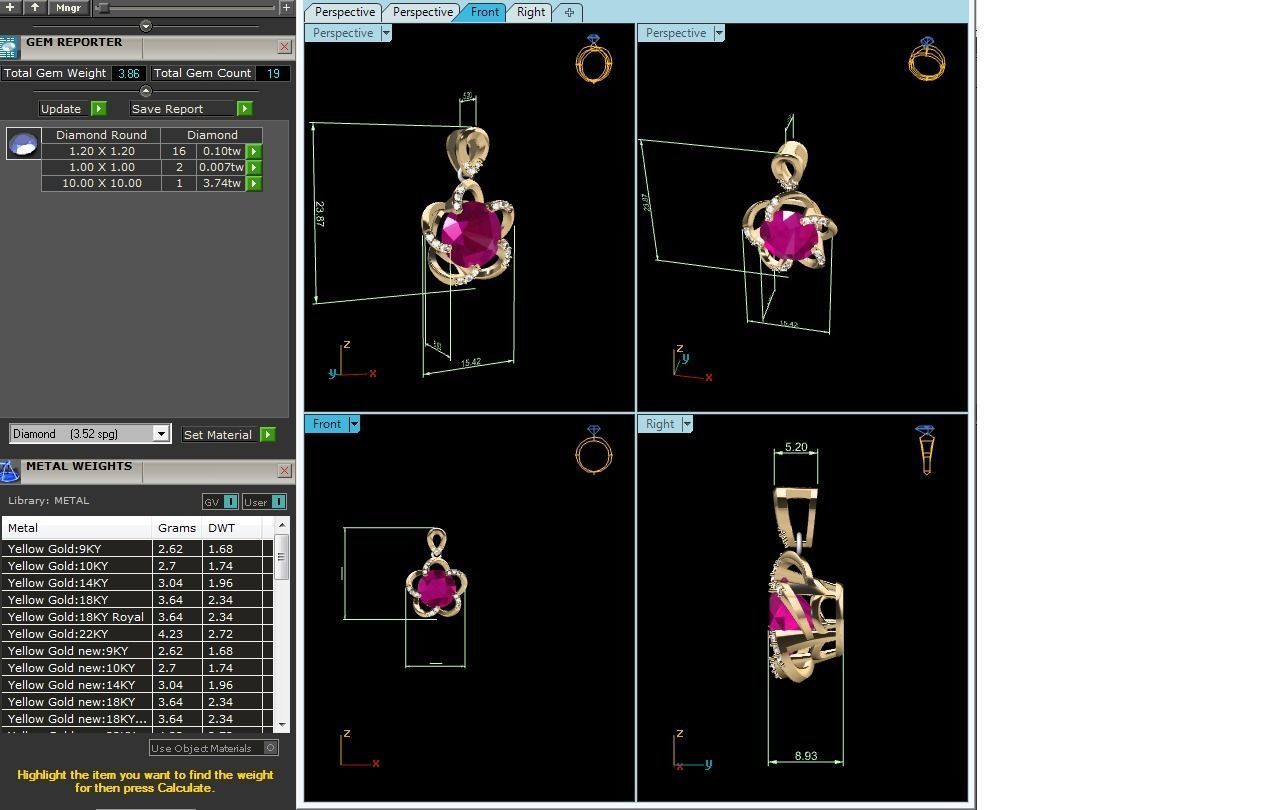 Women Pendant 3DM STL OBJ FBX Render Details 3D print model_7