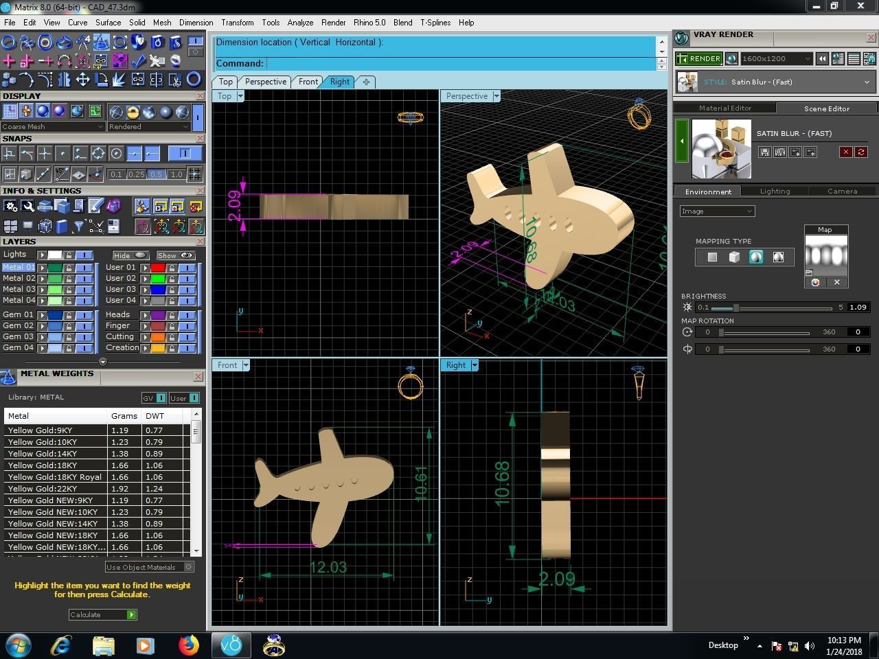 Aeroplan Pendant 3DM STL OBJ FBX Render Details 3D print model_6