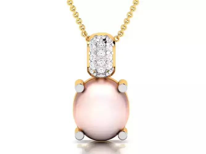 Women Opal Stone Pendant 3DM STL OBJ FBX Render Details