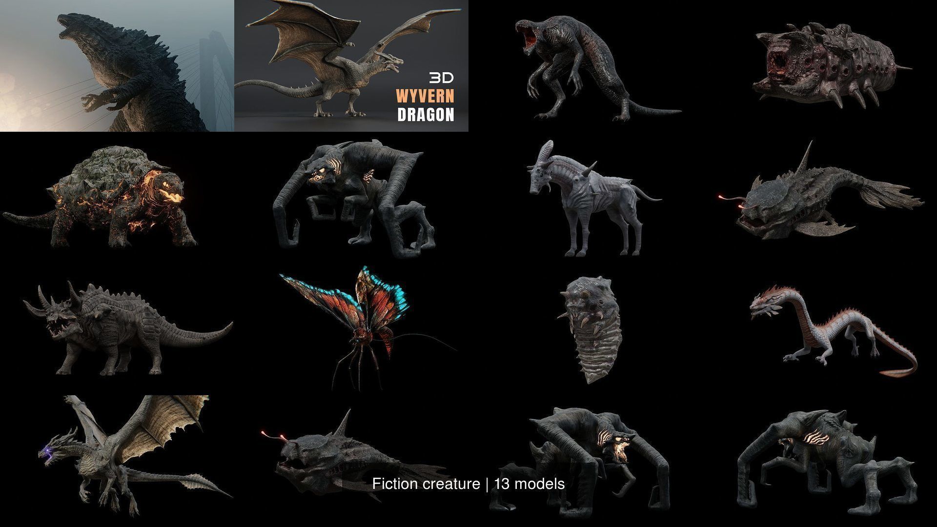 Fiction creature 3D Model Collection_0