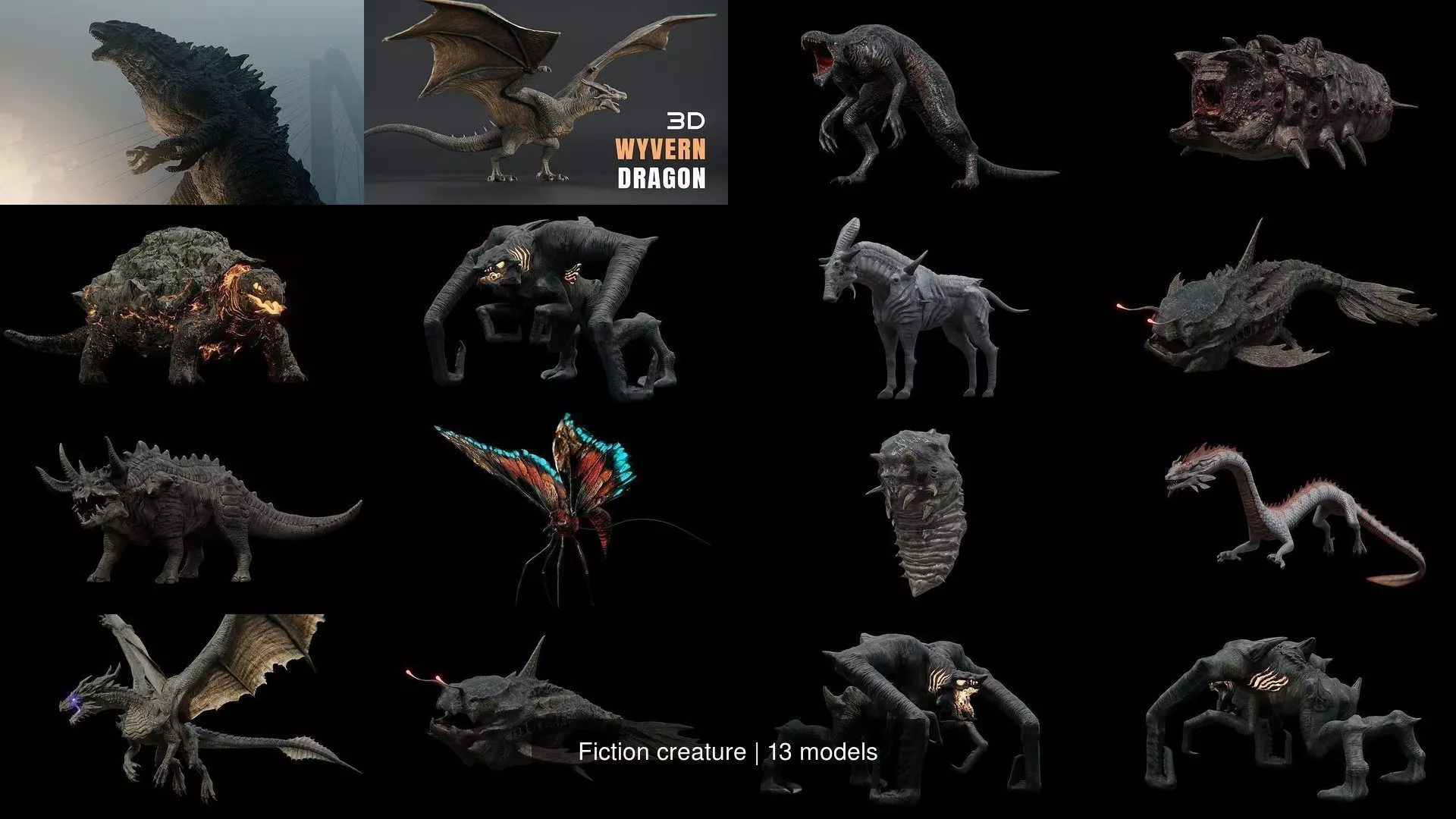 Fiction creature 3D Model Collection_0