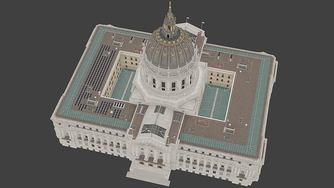 San Francisco City Hall Low-poly 3D model 3