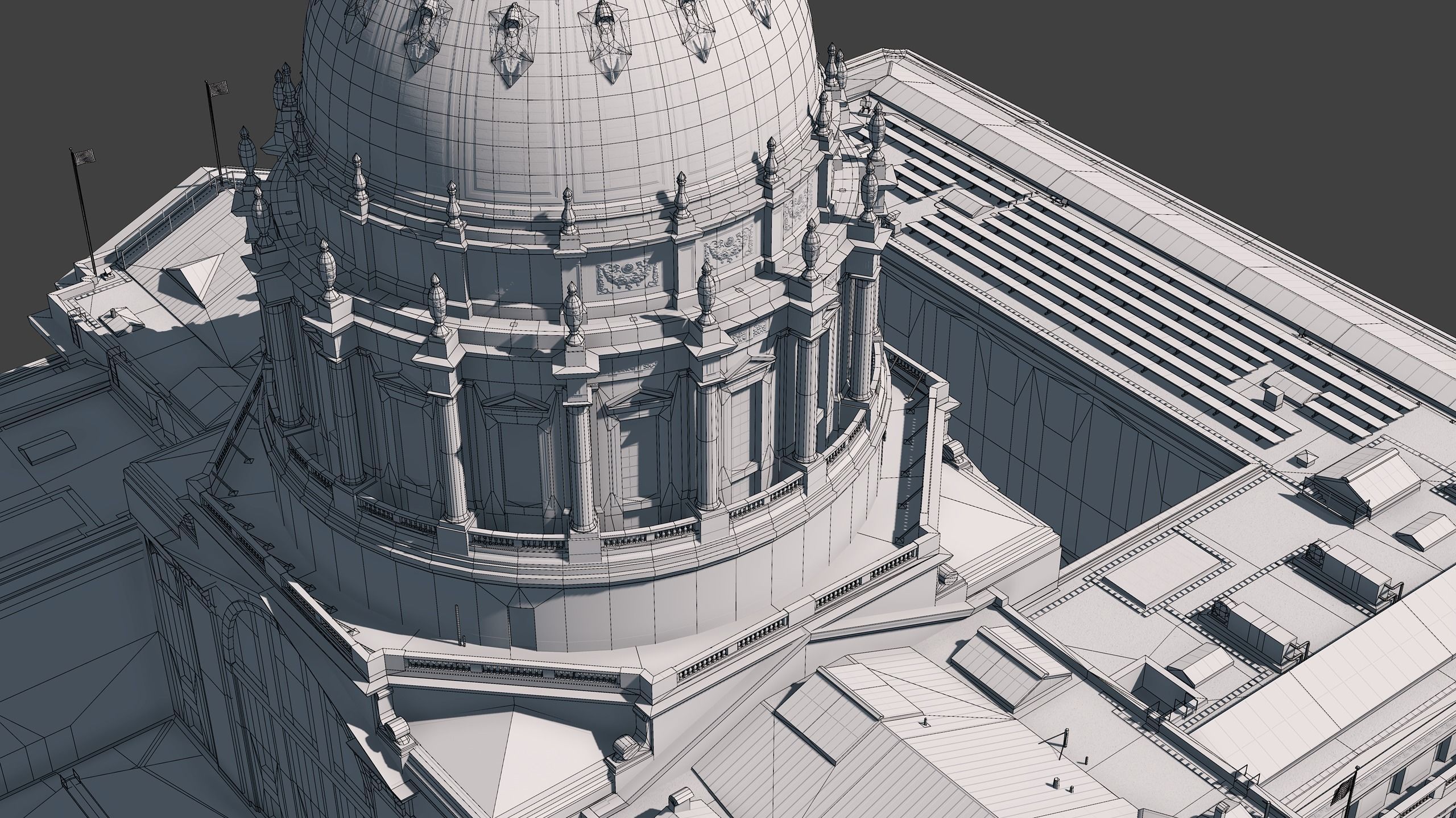 San Francisco City Hall Low-poly 3D model_14