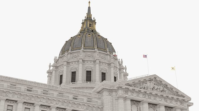 San Francisco City Hall Low-poly 3D model 4