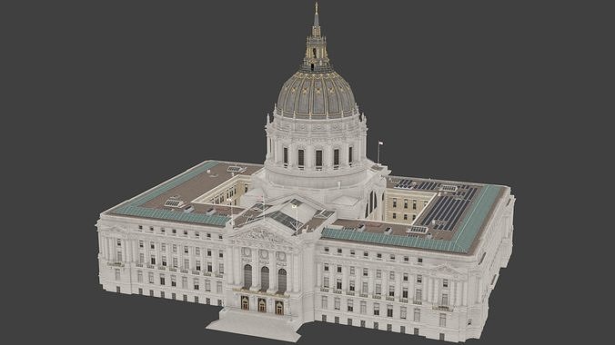 San Francisco City Hall Low-poly 3D model 2