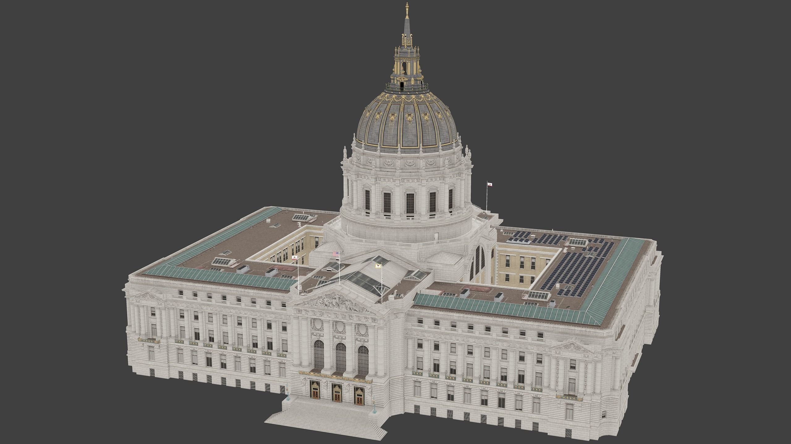 San Francisco City Hall Low-poly 3D model_2