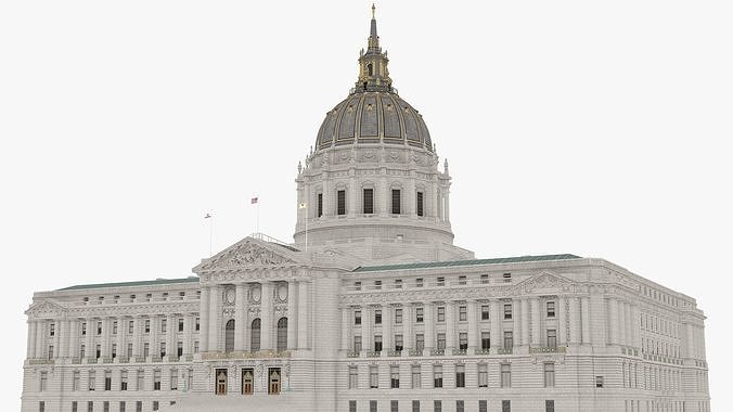 San Francisco City Hall Low-poly 3D model 6