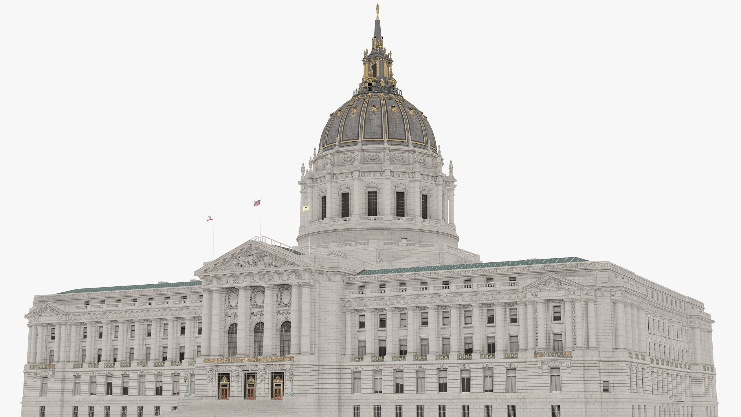 San Francisco City Hall Low-poly 3D model_6