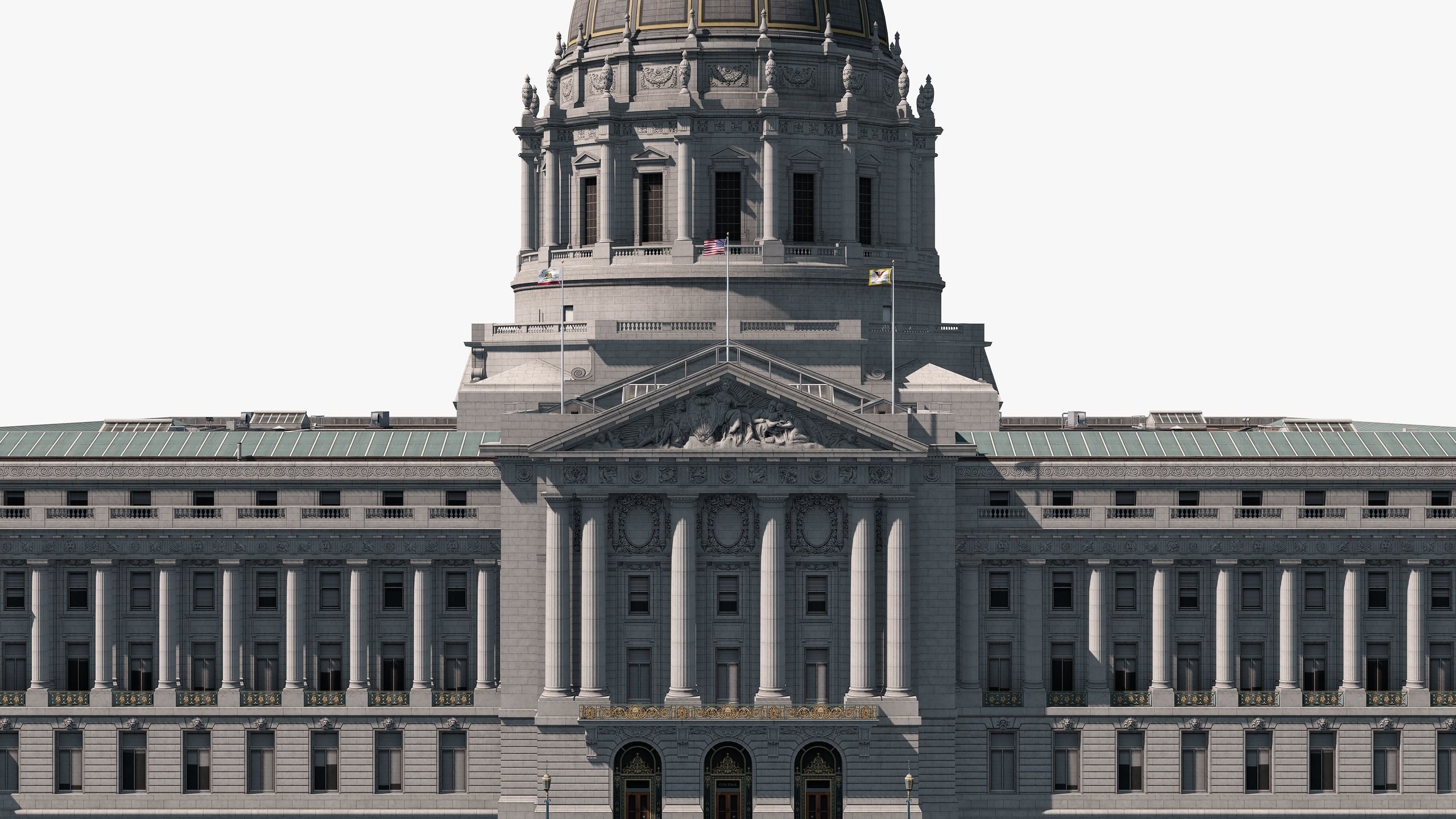 San Francisco City Hall Low-poly 3D model_8