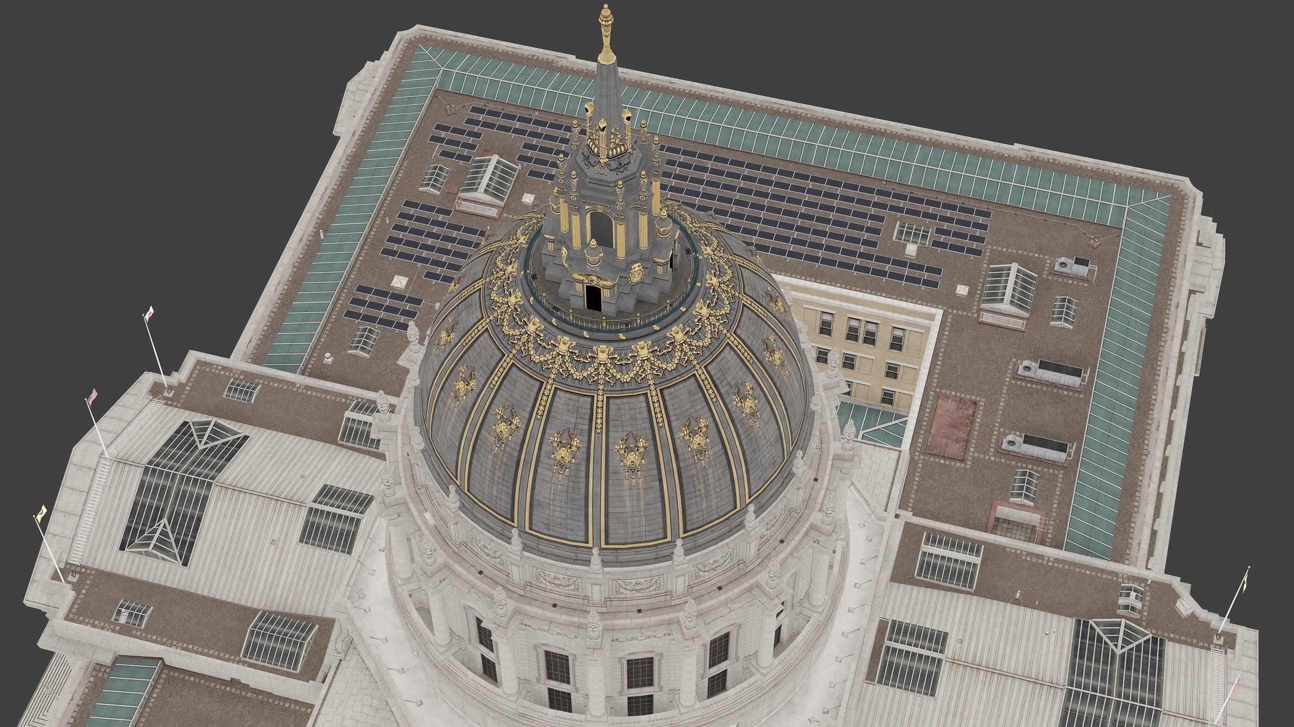 San Francisco City Hall Low-poly 3D model_5