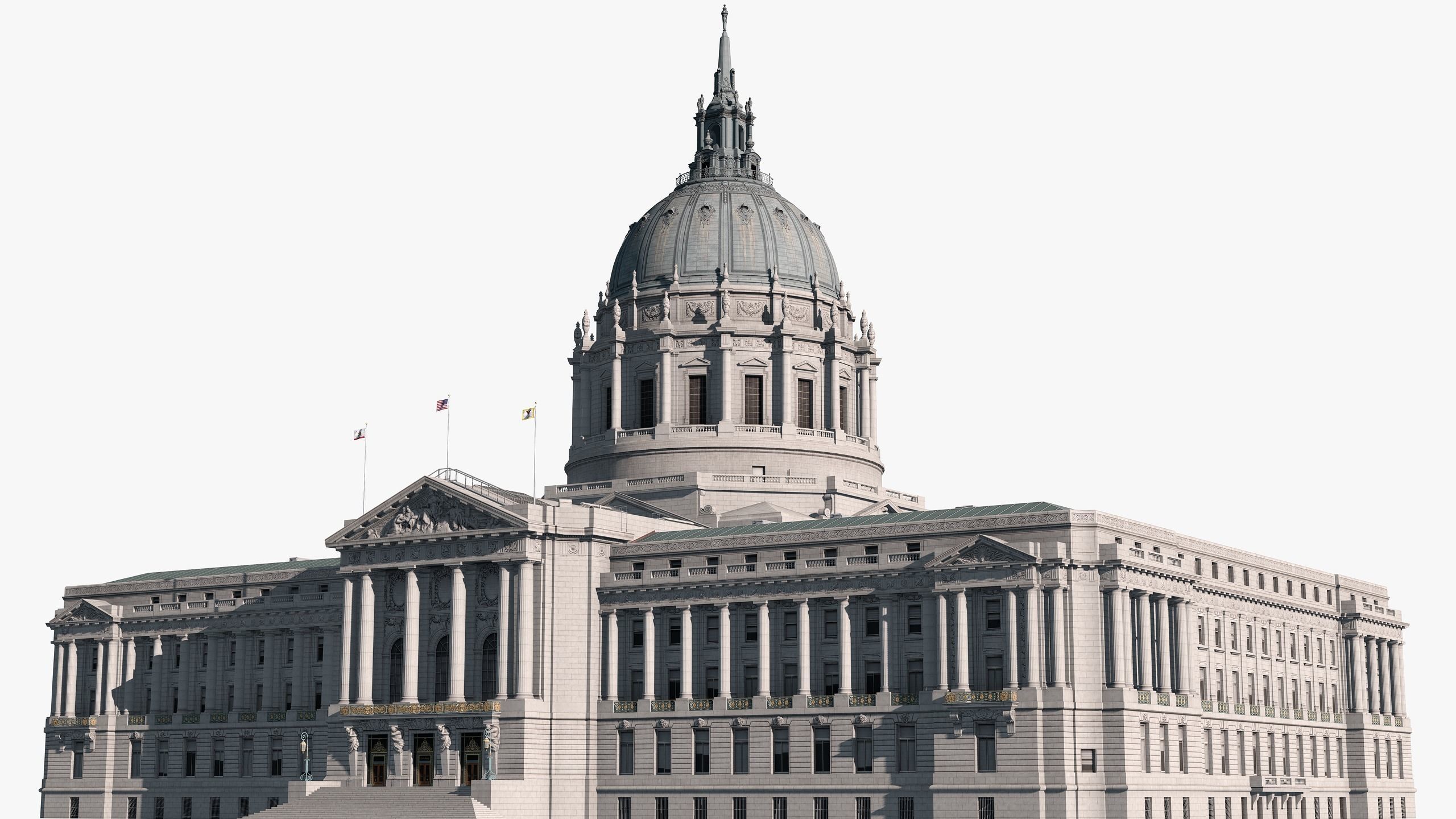 San Francisco City Hall Low-poly 3D model_10