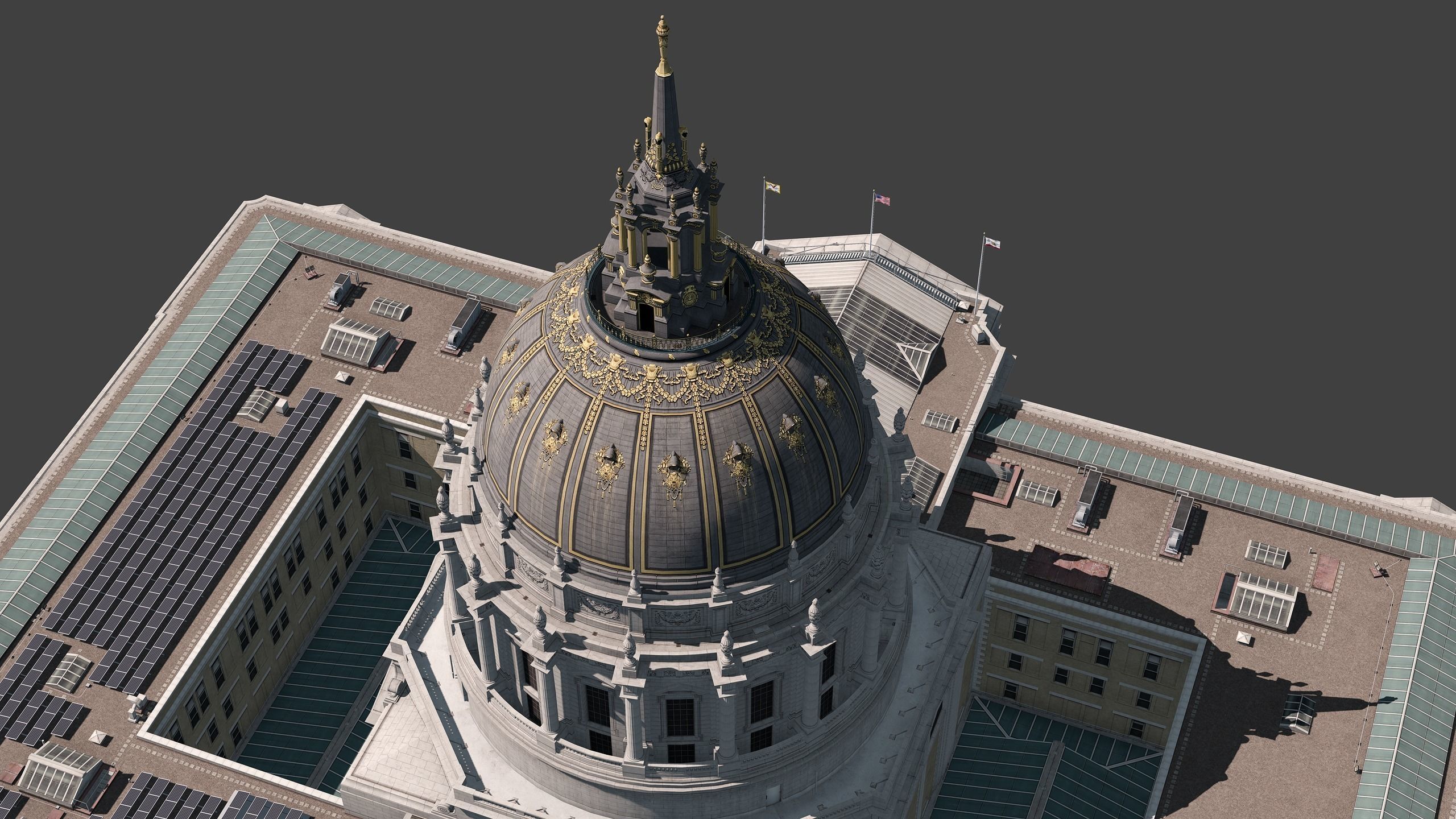 San Francisco City Hall Low-poly 3D model_9