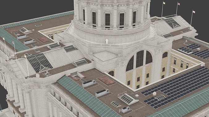 San Francisco City Hall Low-poly 3D model 7