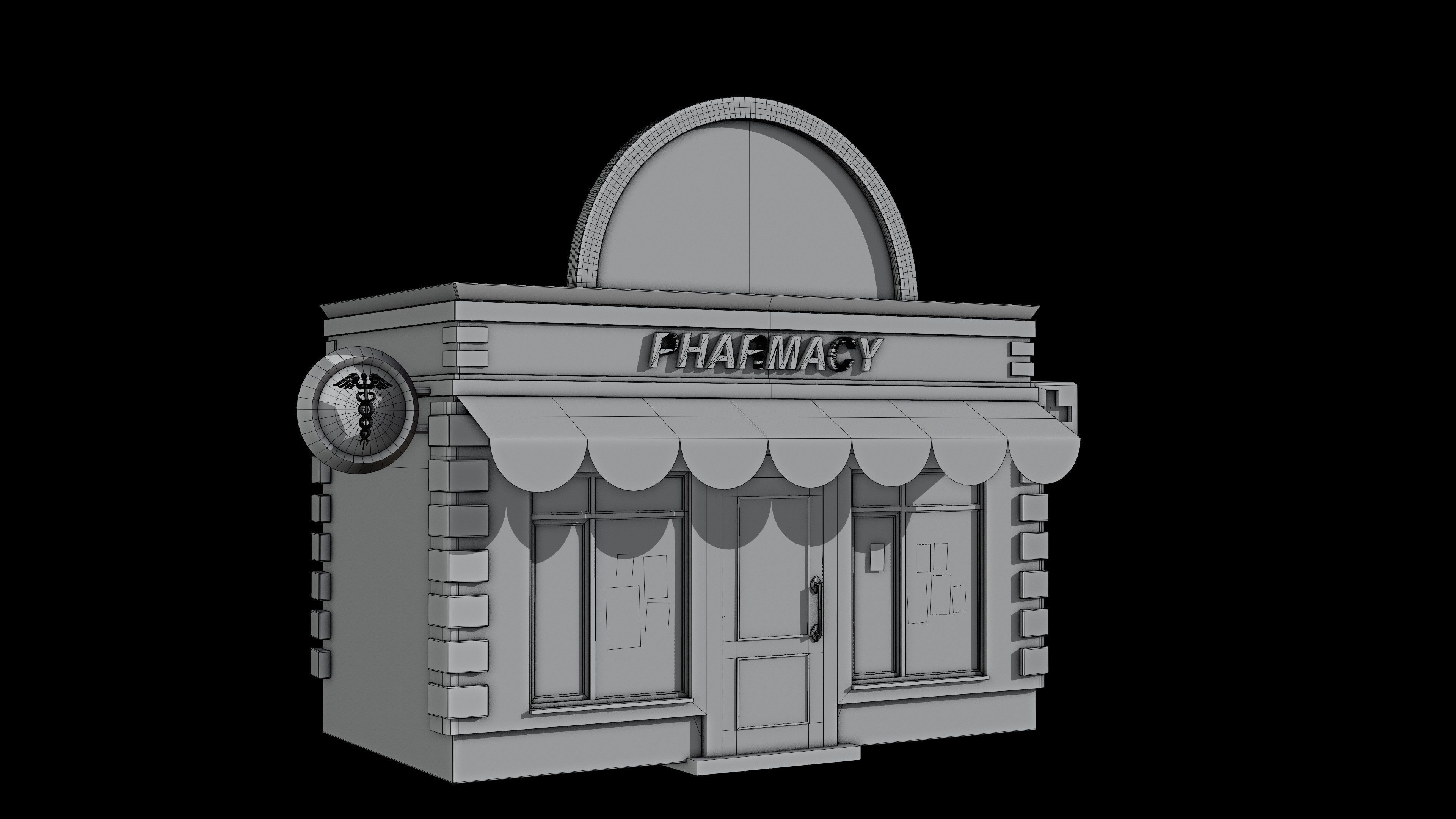 Pharmacy Store Low-poly 3D model_5