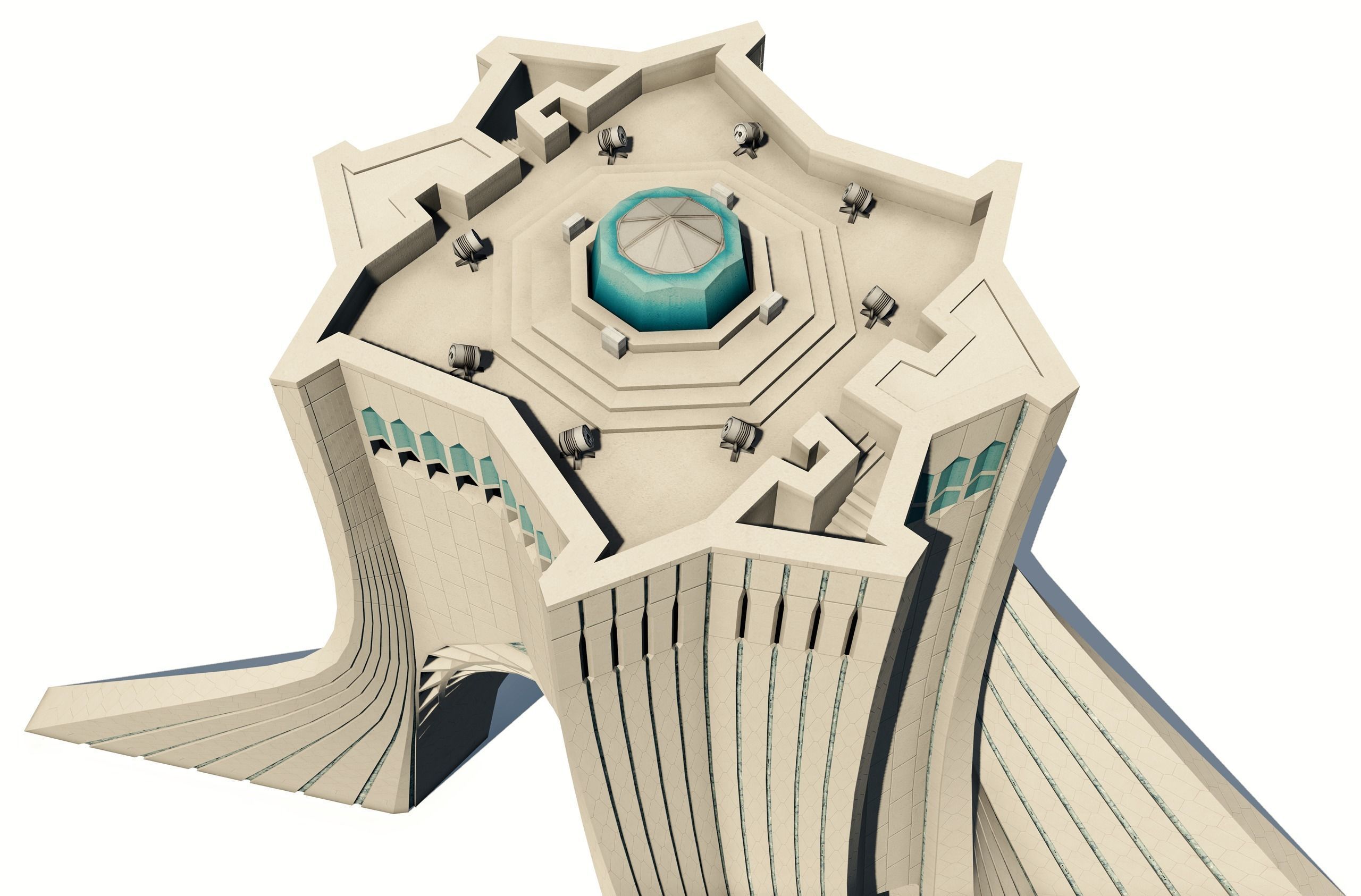 Azadi Tower Low-poly 3D model_3