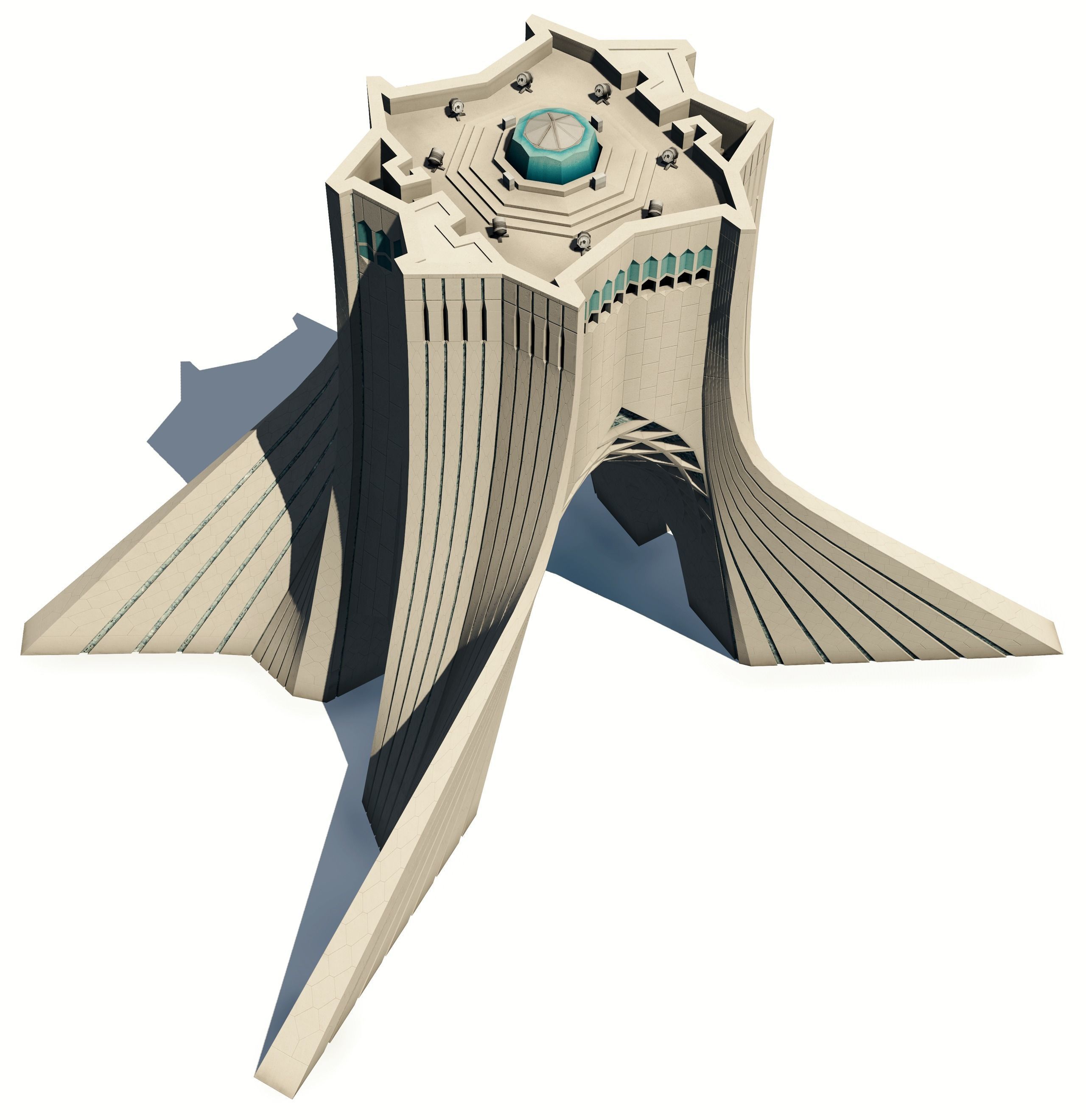 Azadi Tower Low-poly 3D model_1