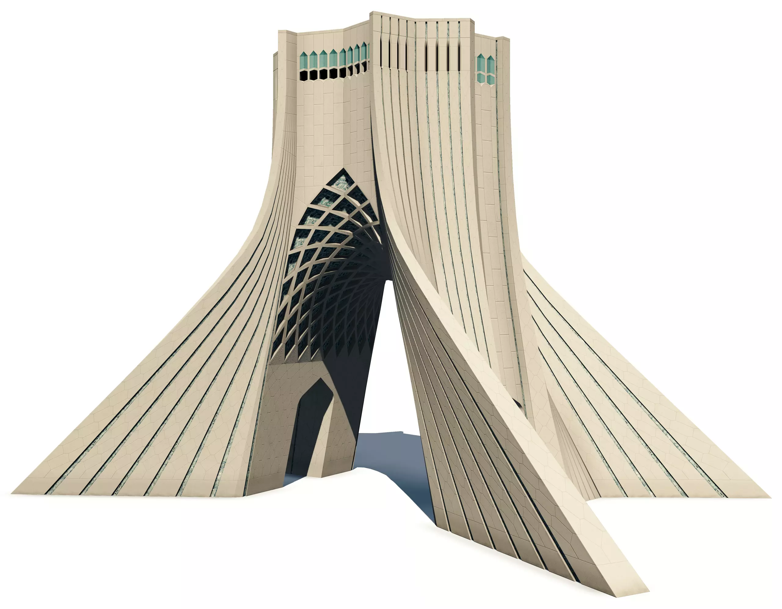 Azadi Tower Low-poly 3D model_0