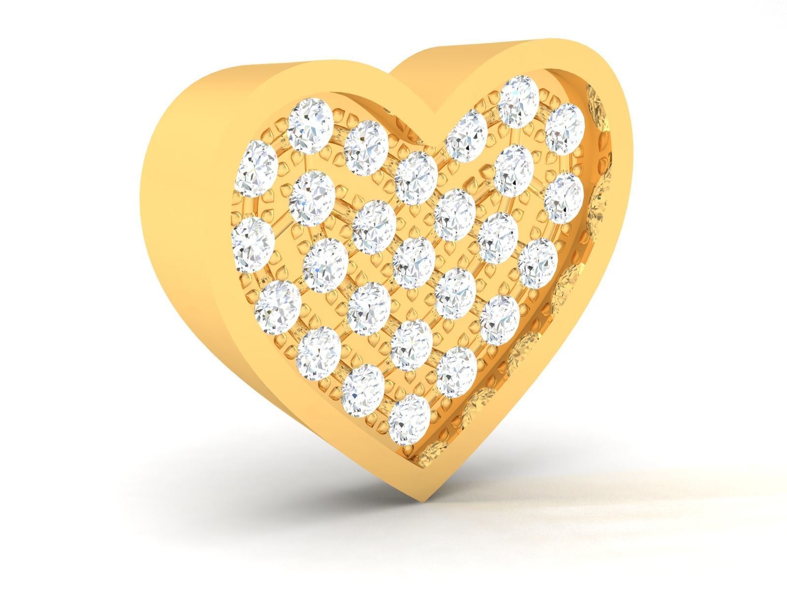 Women Heart Pendant 3DM STL OBJ FBX Render Details 3D print model_2