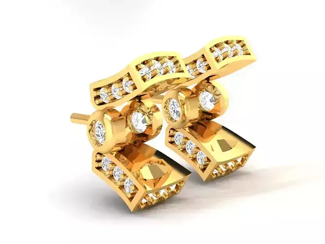 Women Earrings 3DM STL OBJ FBX Render Details