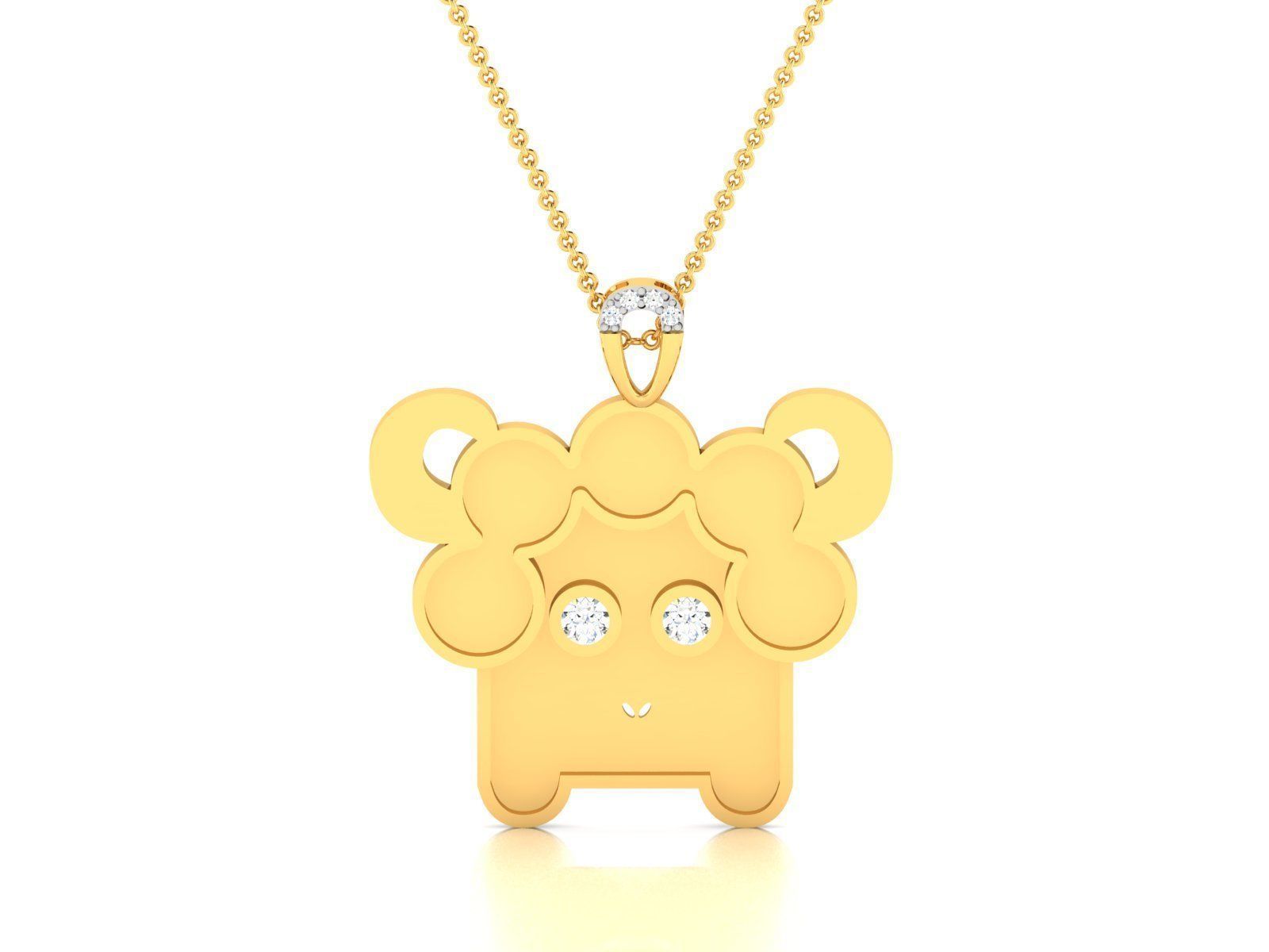 Pendant 3DM STL OBJ FBX Render Details gold chain with 3D print model_3