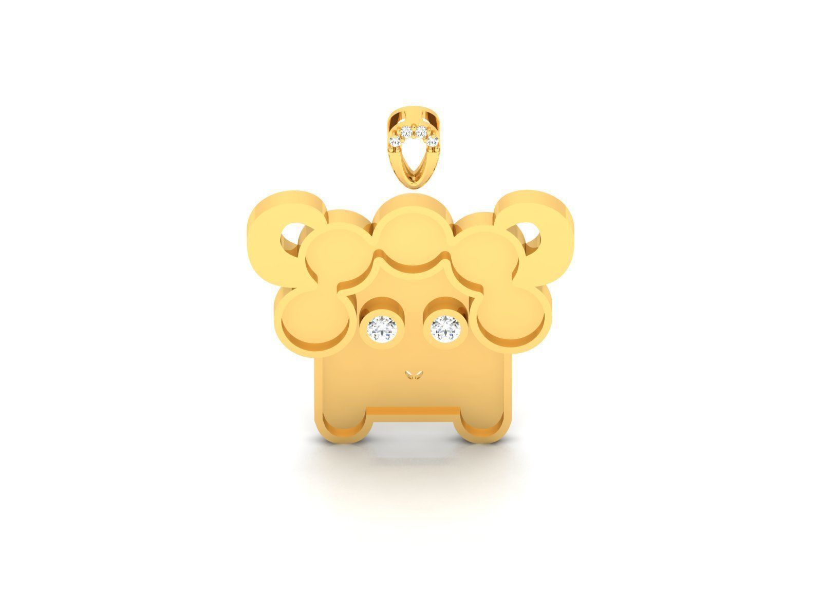 Pendant 3DM STL OBJ FBX Render Details gold chain with 3D print model_9