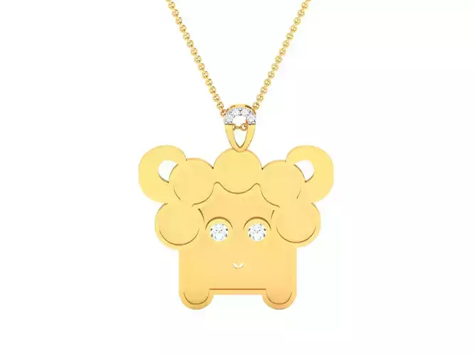 Pendant 3DM STL OBJ FBX Render Details gold chain with