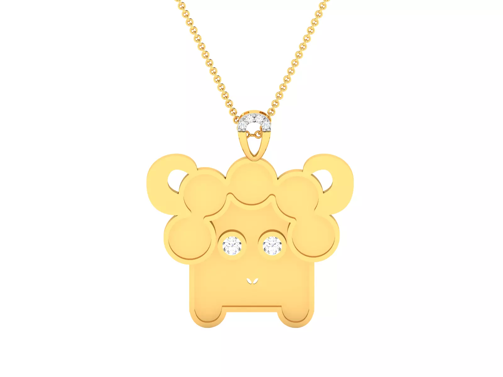 Pendant 3DM STL OBJ FBX Render Details gold chain with 3D print model_0