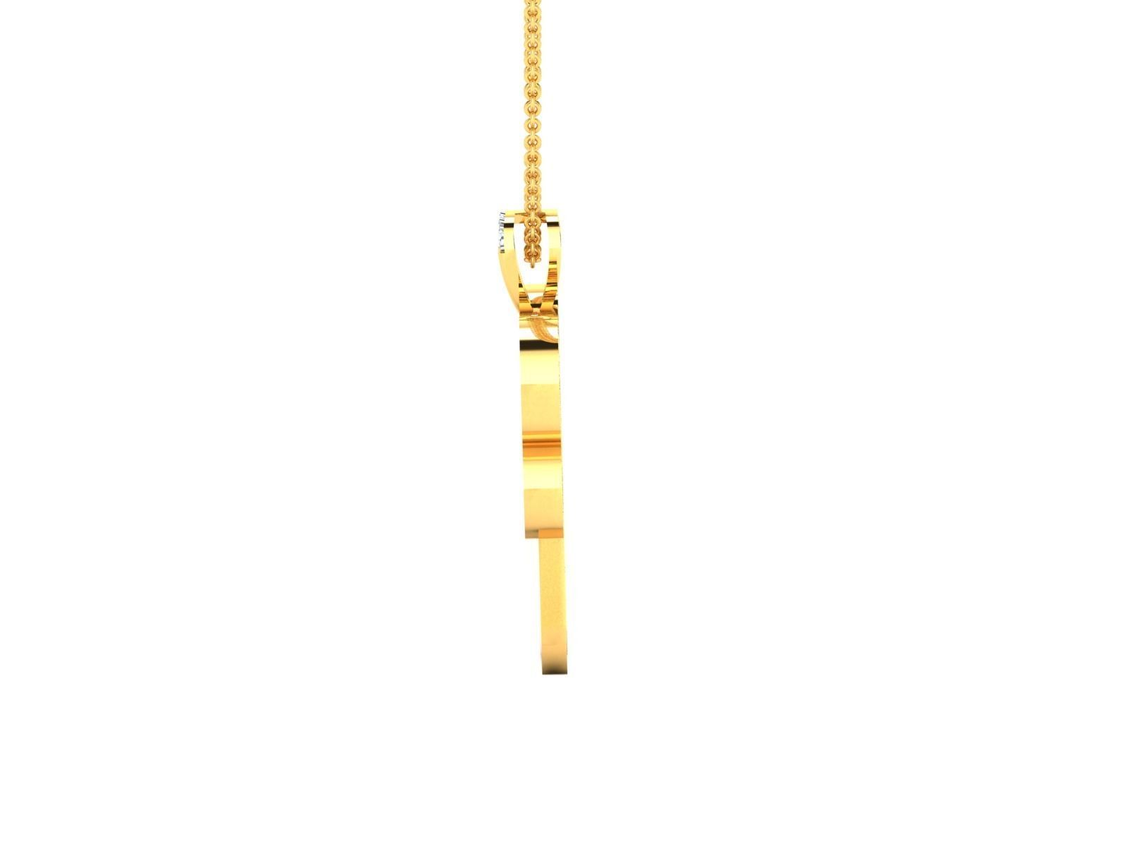 Pendant 3DM STL OBJ FBX Render Details gold chain with 3D print model_4