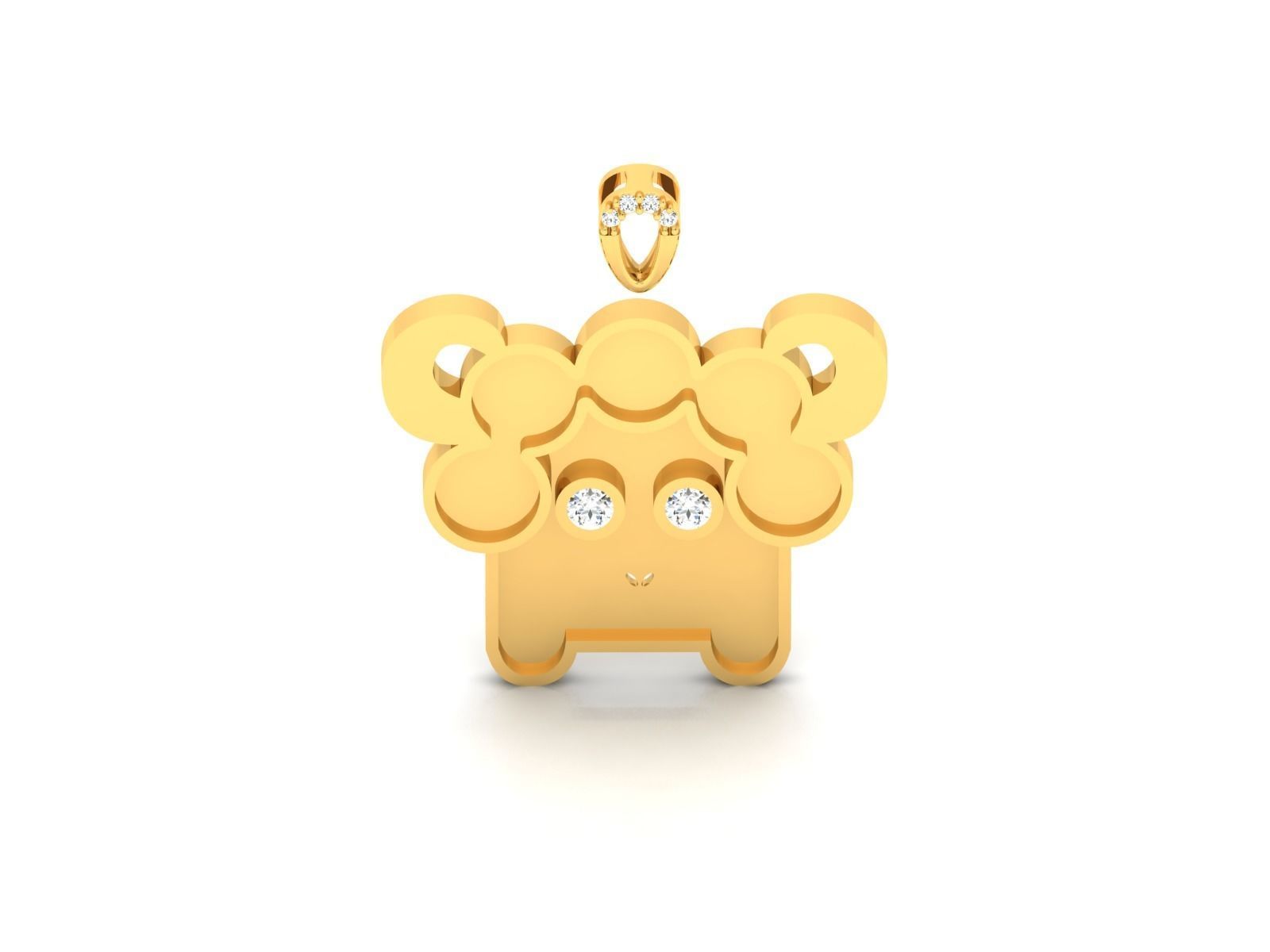 Pendant 3DM STL OBJ FBX Render Details gold chain with 3D print model_10