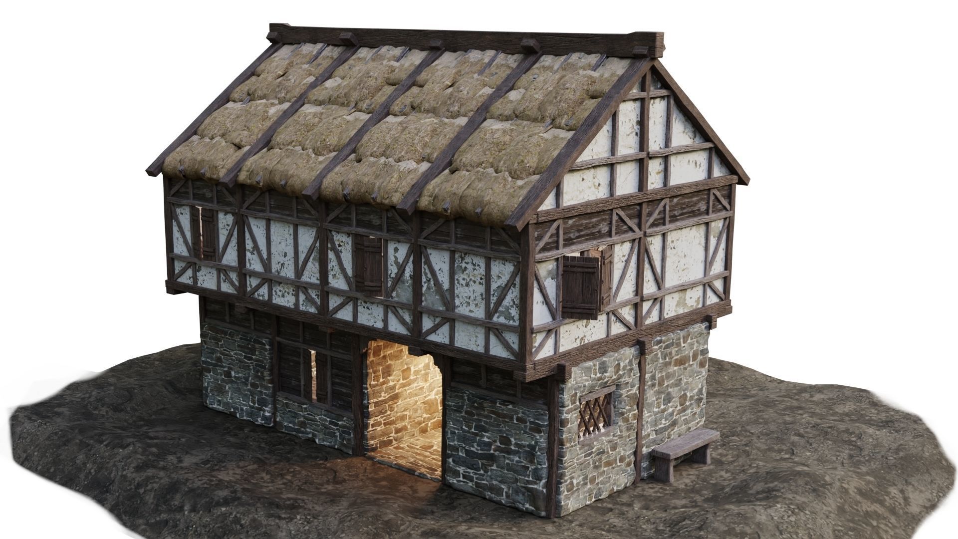 Medieval House 13 PBR 4K GameReady Low-poly 3D model_8