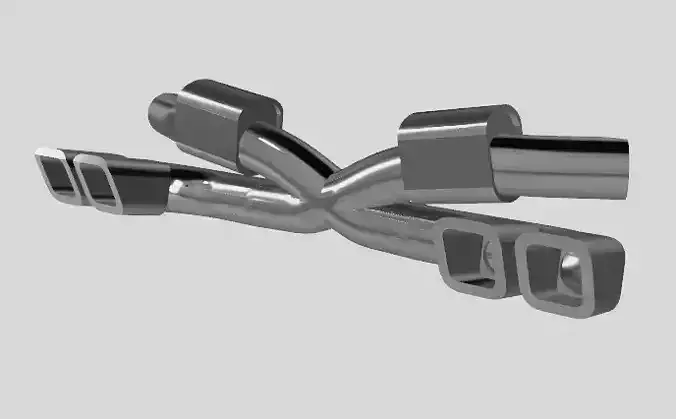 RC Drift Car Twin Exhaust System 1 10 Square Muffler 3D print model