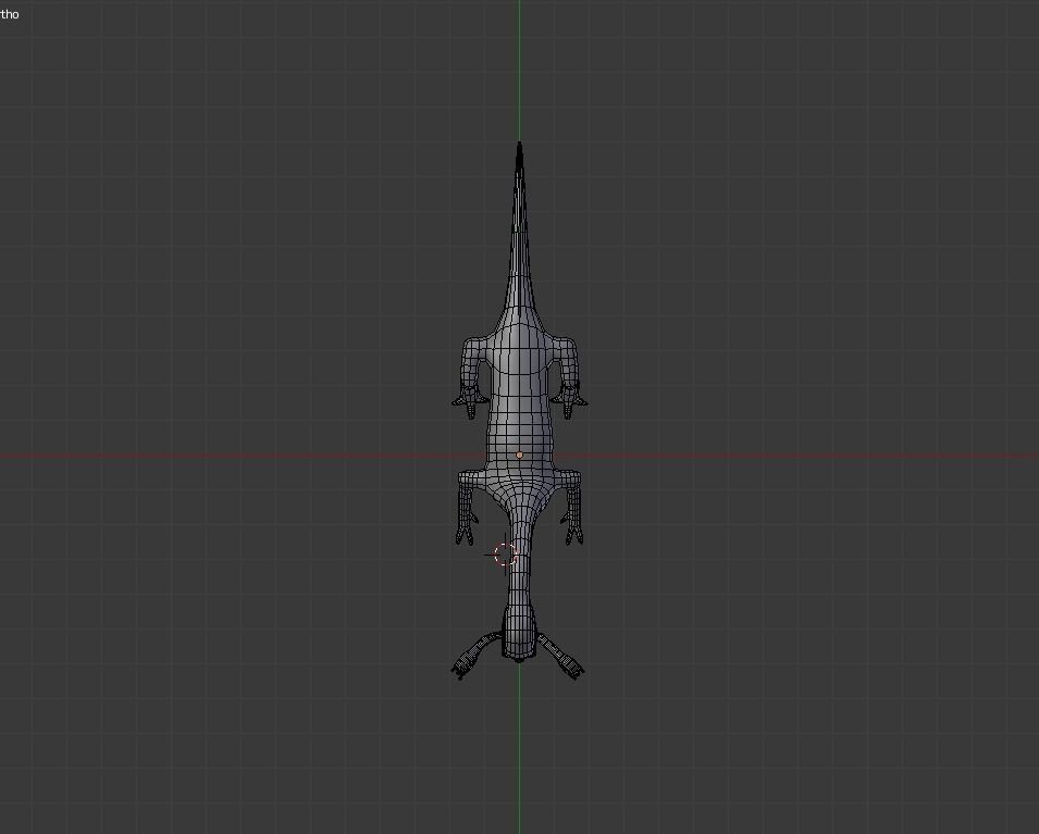 Three Headed Alien BASE MESH Free low-poly 3D model_2