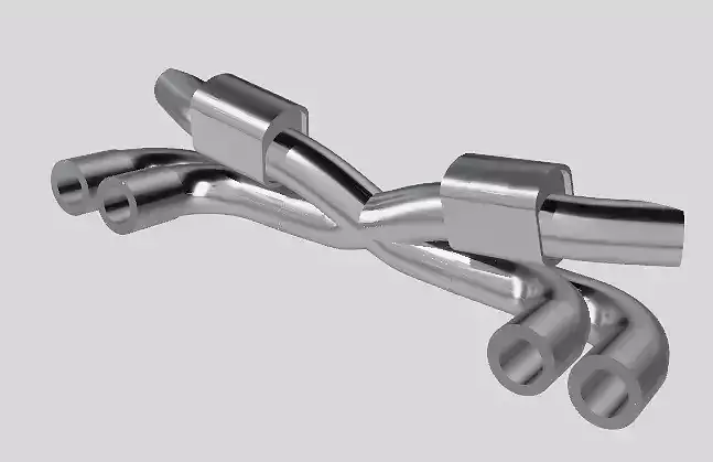 RC Drift Car Twin Exhaust System 1 10 Round Muffler 3D print model