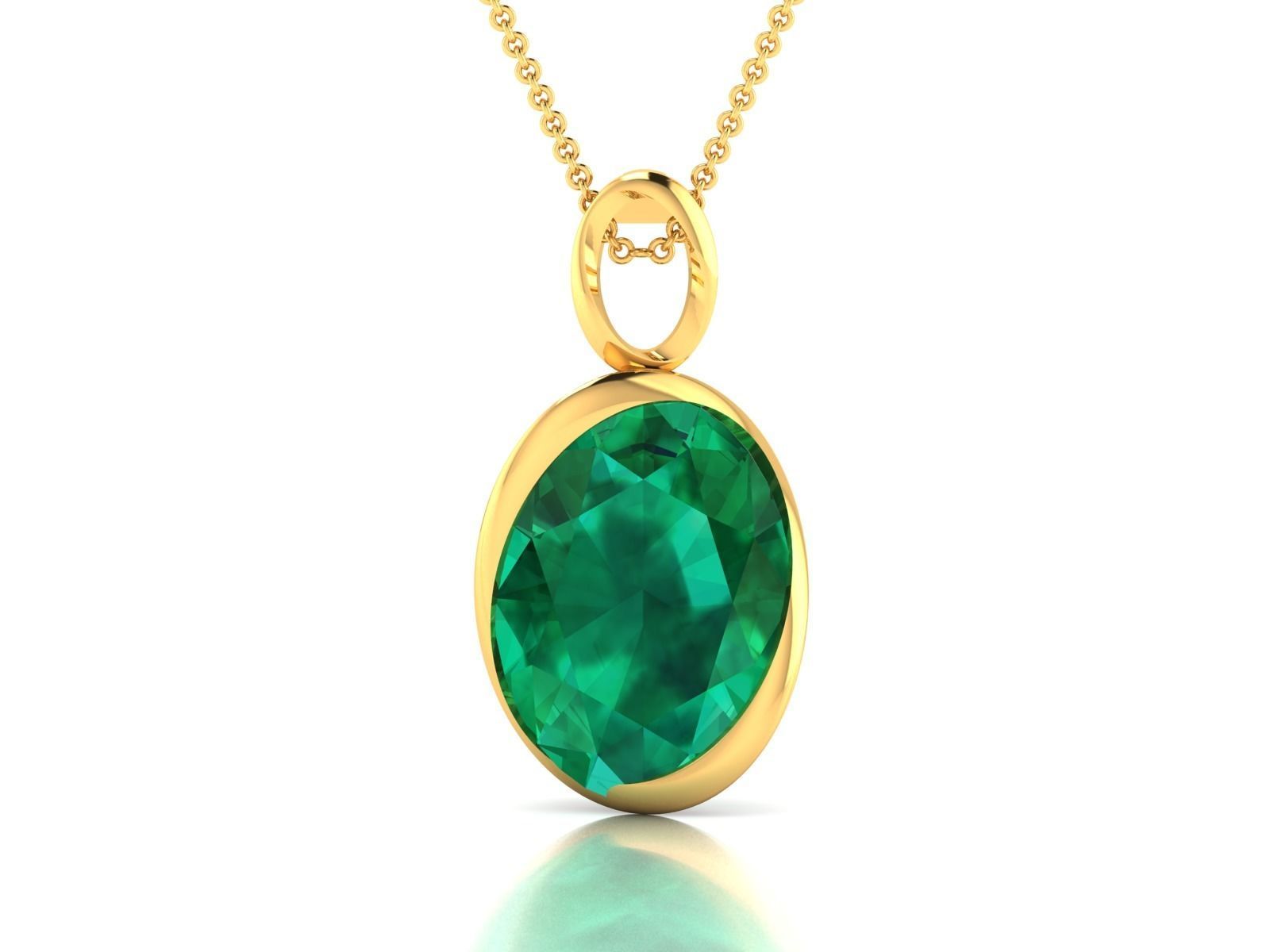 Women Oval Diamond Pendant 3DM STL OBJ FBX Render Details 3D print model_3