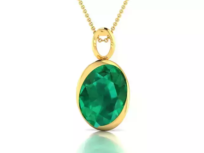 Women Oval Diamond Pendant 3DM STL OBJ FBX Render Details 3D print model