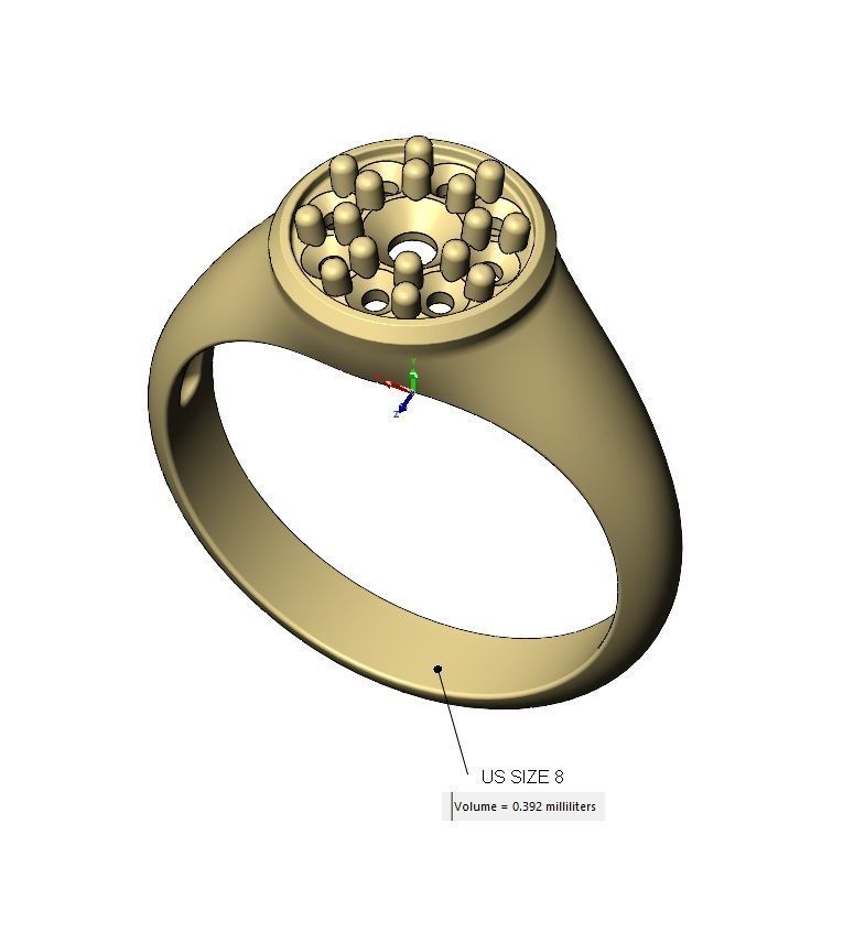 Round cluster diamond ring US sizes 7 8 9 3D print model_11