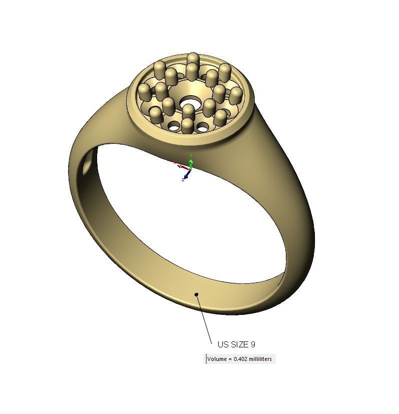 Round cluster diamond ring US sizes 7 8 9 3D print model_12