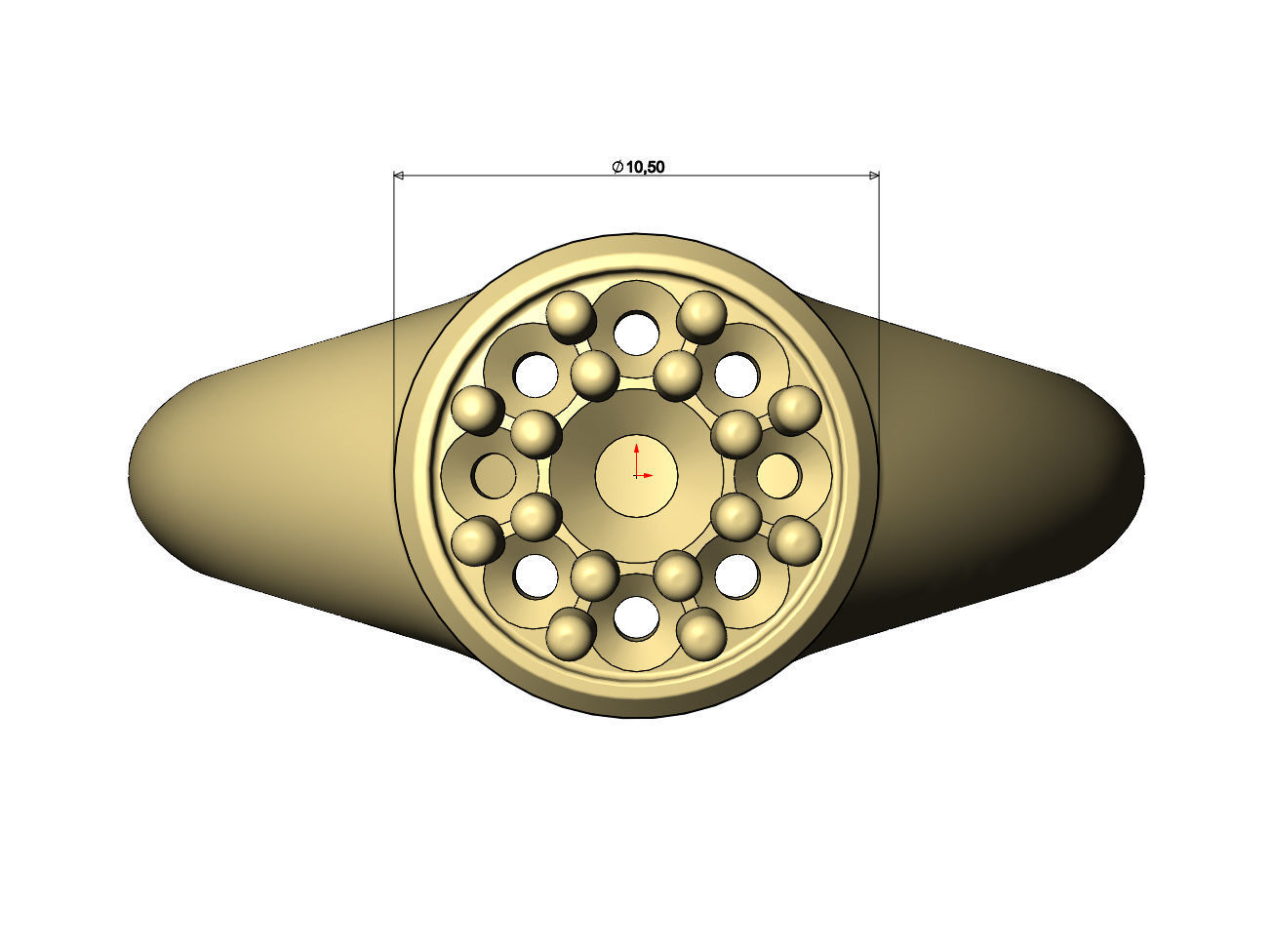 Round cluster diamond ring US sizes 7 8 9 3D print model_9