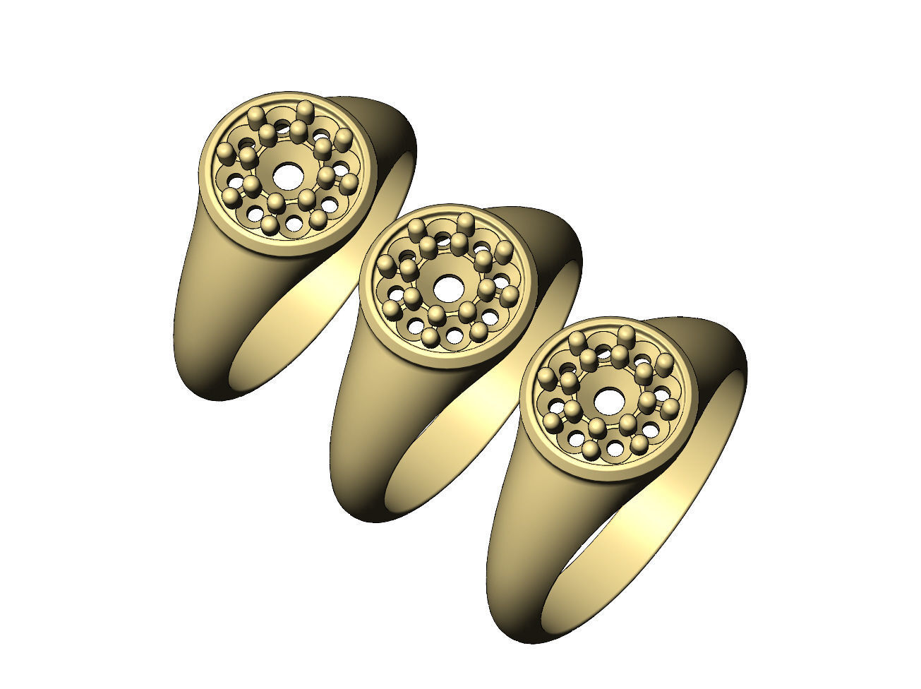 Round cluster diamond ring US sizes 7 8 9 3D print model_5