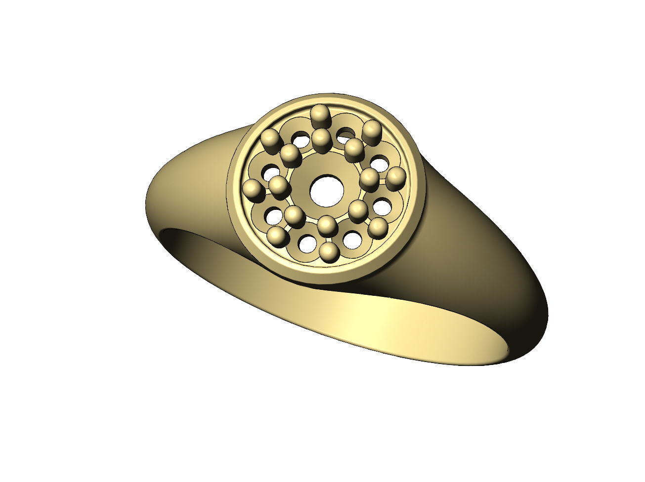 Round cluster diamond ring US sizes 7 8 9 3D print model_6