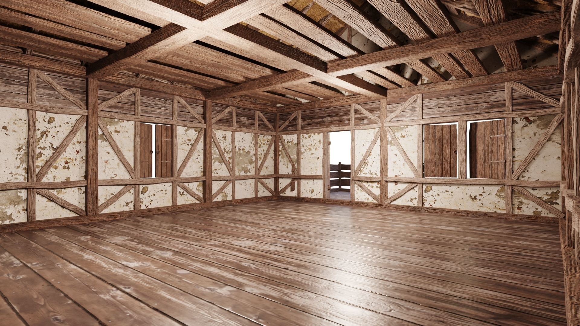 Medieval House Old 14 PBR 4K GameReady Low-poly 3D model_3