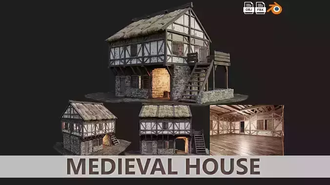 Medieval House Old 14 PBR 4K GameReady