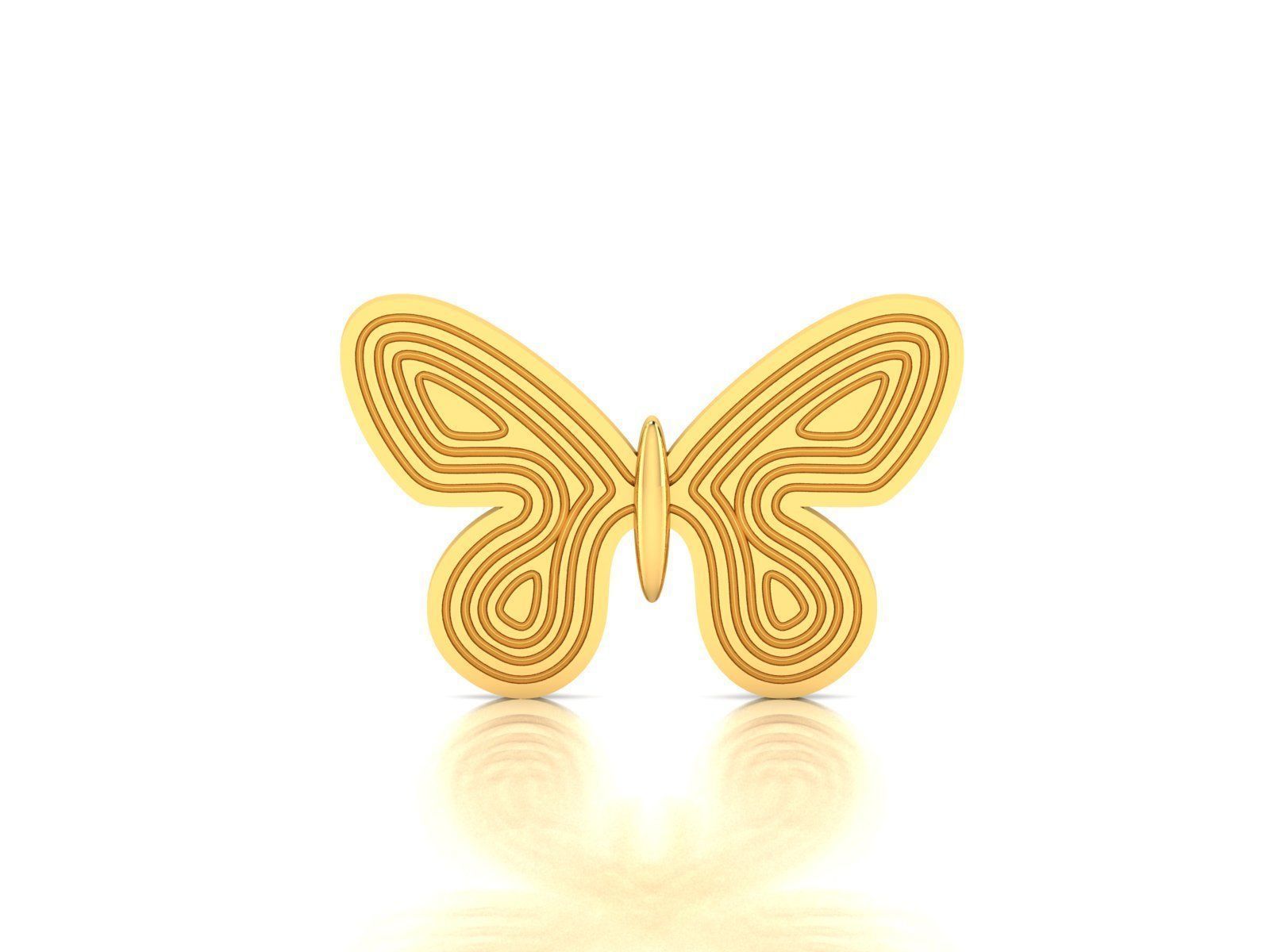 butterfly Pendant 3DM STL OBJ FBX Render Details 3D print model_4